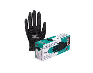 Luva Nitrílica Descartável Sensi Slim Black